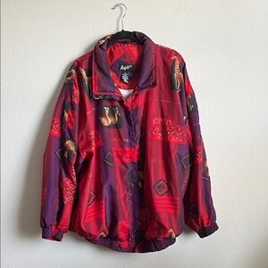 Vintage Red and Purple Argee Windbreaker